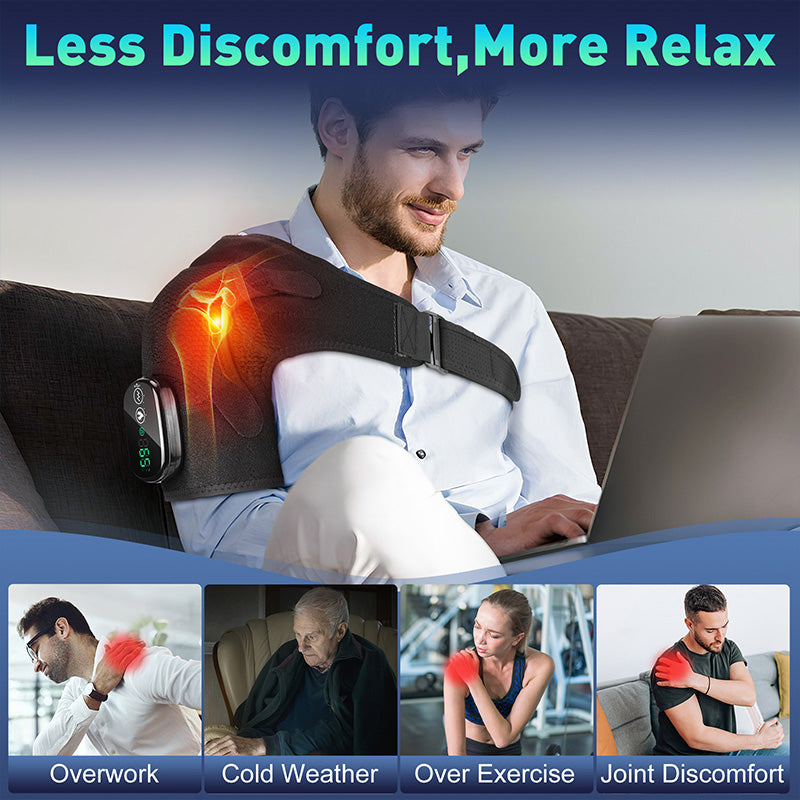 💙 Father’s Day Gift — 💥 Goodbye Shoulder Tension Heated Vibration Shoulder Brace for Daily Comfort 🎁✨