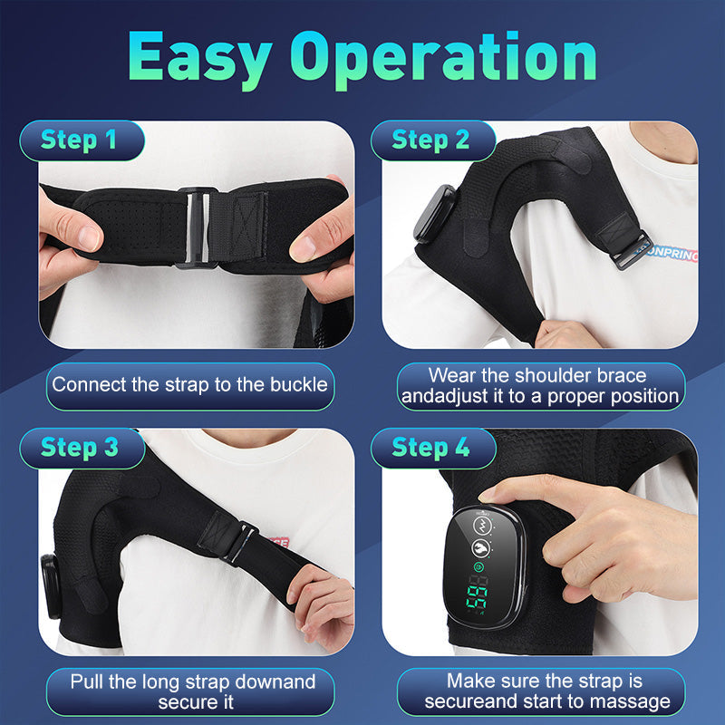 💙 Father’s Day Gift — 💥 Goodbye Shoulder Tension Heated Vibration Shoulder Brace for Daily Comfort 🎁✨