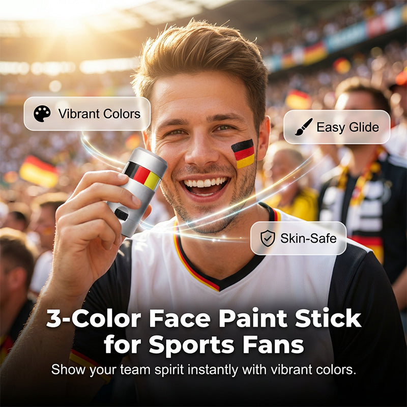 🥳2026 HOT SALE🥳💞50K+ SOLD!⚽🎨 Buy 1 Get 1 FREE! Face Paint Stick – 3‑in‑1 flag colors, hypoallergenic. No brushes, no mess. Show your colours with pride! 🏴󠁧󠁢󠁥󠁮󠁧󠁿✨