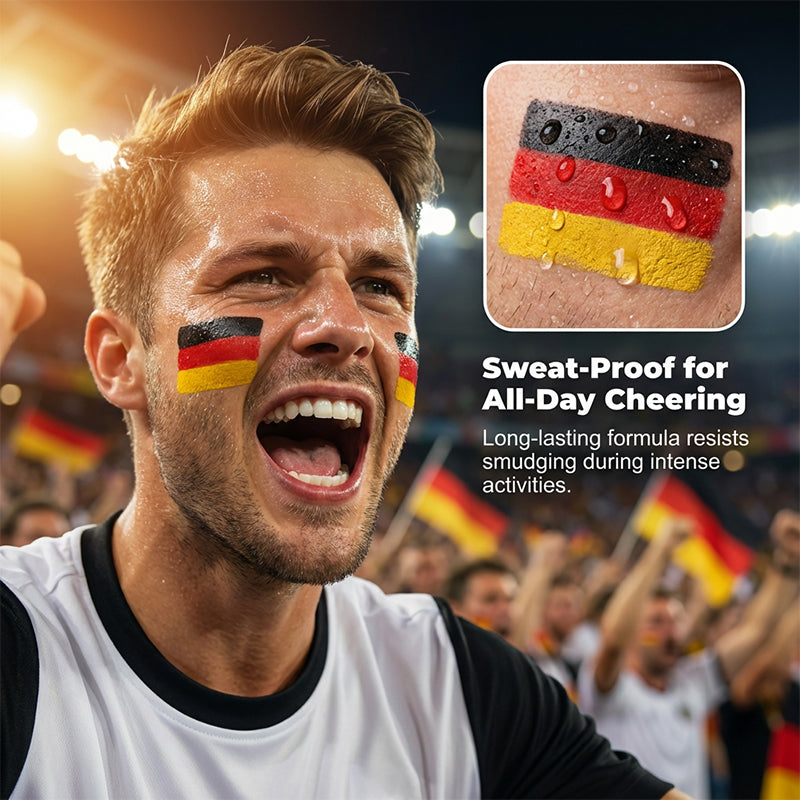 🥳2026 HOT SALE🥳💞50K+ SOLD!⚽🎨 Buy 1 Get 1 FREE! Face Paint Stick – 3‑in‑1 flag colors, hypoallergenic. No brushes, no mess. Show your colours with pride! 🏴󠁧󠁢󠁥󠁮󠁧󠁿✨