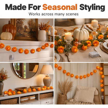 Artificial Marigold Flower LED String Light