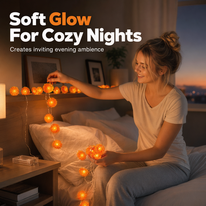 Marigold String Lights – Festive Glow & Charming Autumn Decor