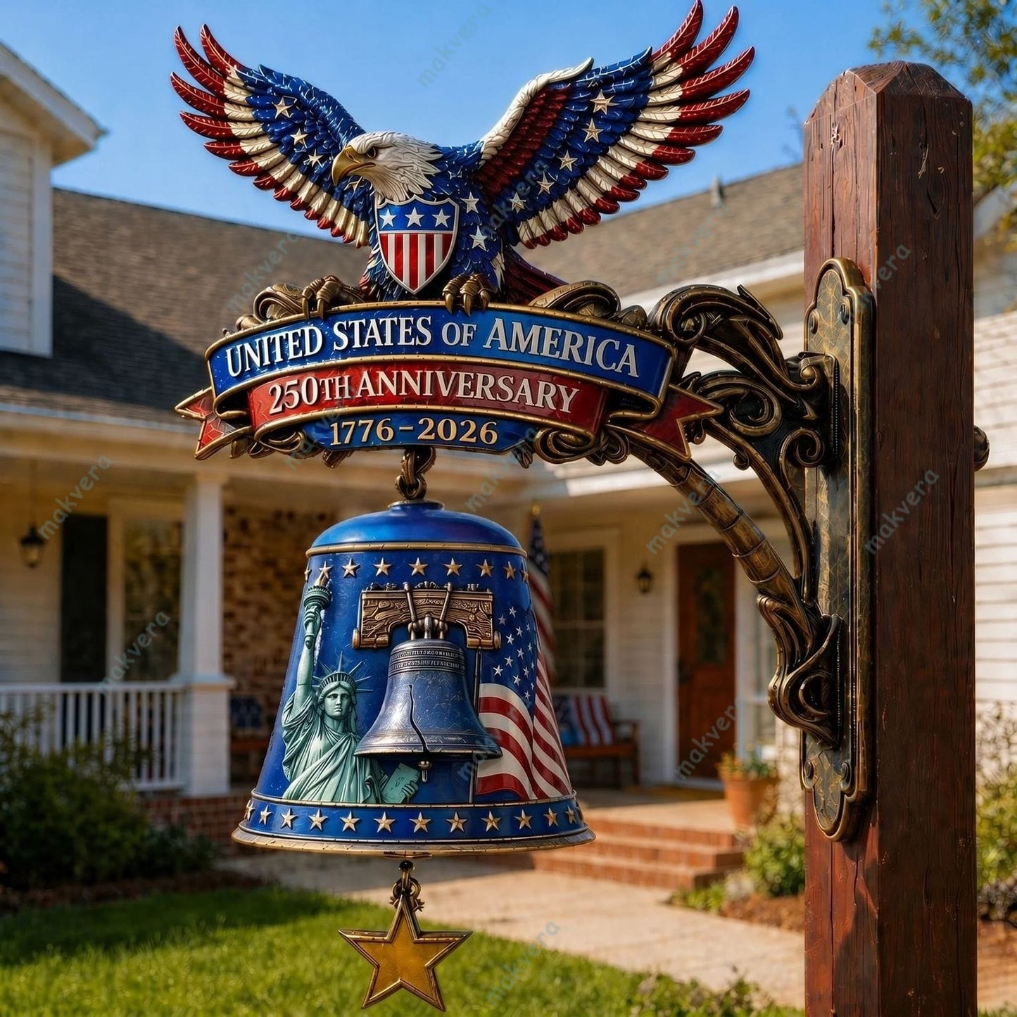 🦅USA 250th Anniversary Patriotic Wall Bell